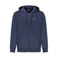Sweat à capuche zippé en coton bleu marine tommy hilfiger pour homme avec petit logo sur la poitrine et cordons assortis