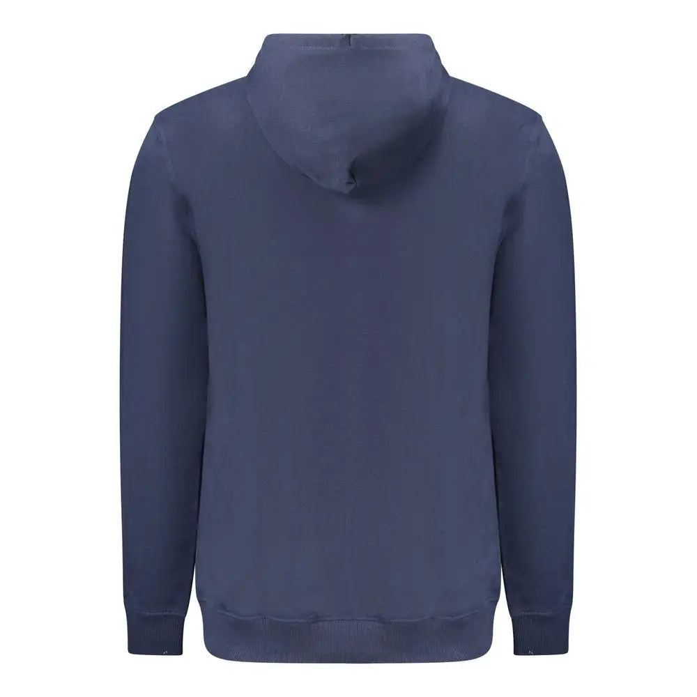 Sweat à capuche bleu marine tommy hilfiger en coton pour homme avec poignets et ourlet côtelés