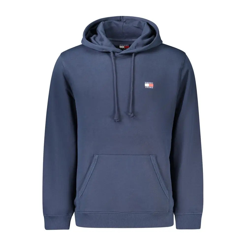 Sweat à capuche bleu marine en coton tommy hilfiger pour homme avec petit logo sur la poitrine et cordons assortis