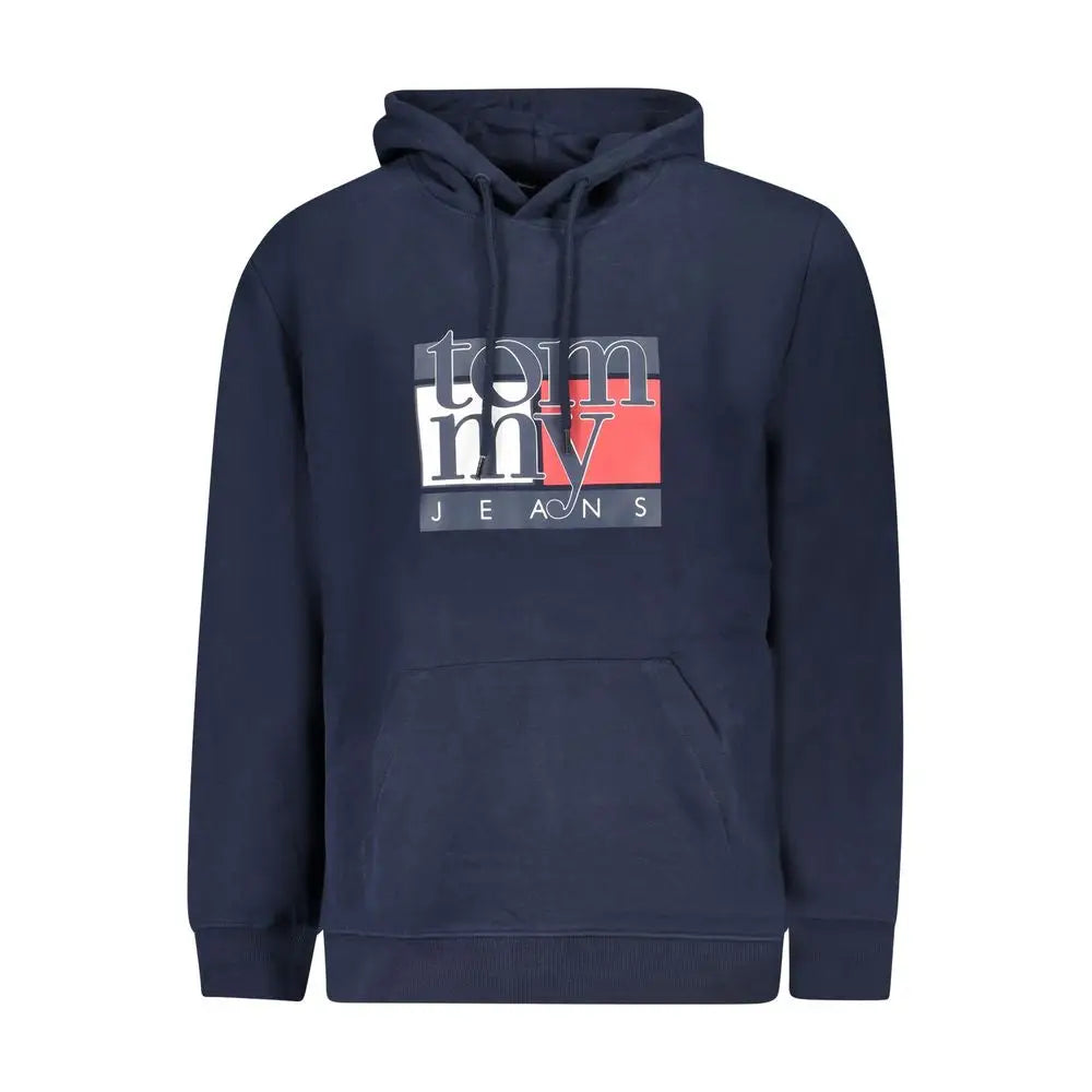 Hoodie en coton bleu marine tommy hilfiger pour homme avec logo graphique blanc rouge et gris sur la poitrine