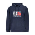 Hoodie en coton bleu marine tommy hilfiger pour homme avec logo graphique blanc rouge et gris sur la poitrine