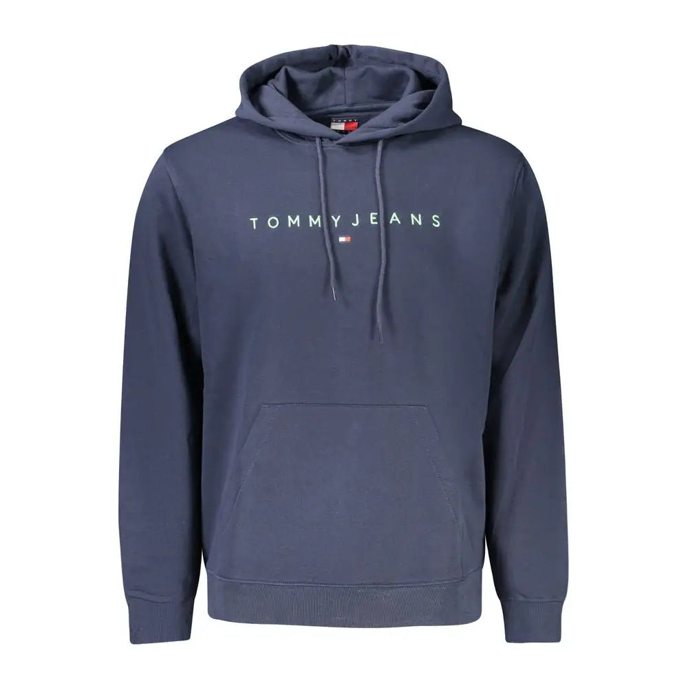Tommy hilfiger sweat à capuche homme en coton bleu marine avec logo blanc et cordons de serrage