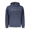 Tommy hilfiger sweat à capuche homme en coton bleu marine avec logo blanc et cordons de serrage