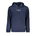 Sweatshirt coton bleu marine tommy hilfiger pour homme avec logo brodé blanc et capuche à cordon