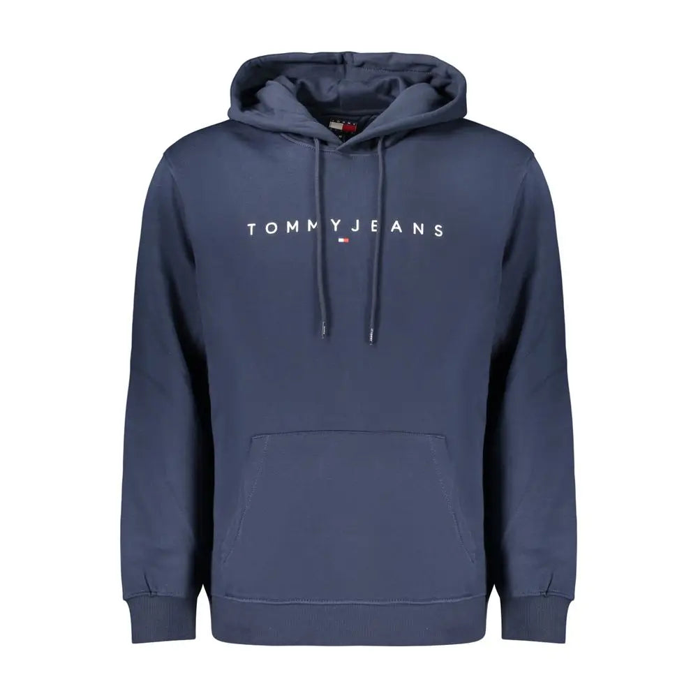Sweatshirt homme tommy hilfiger bleu marine en coton avec logo blanc et cordons de serrage