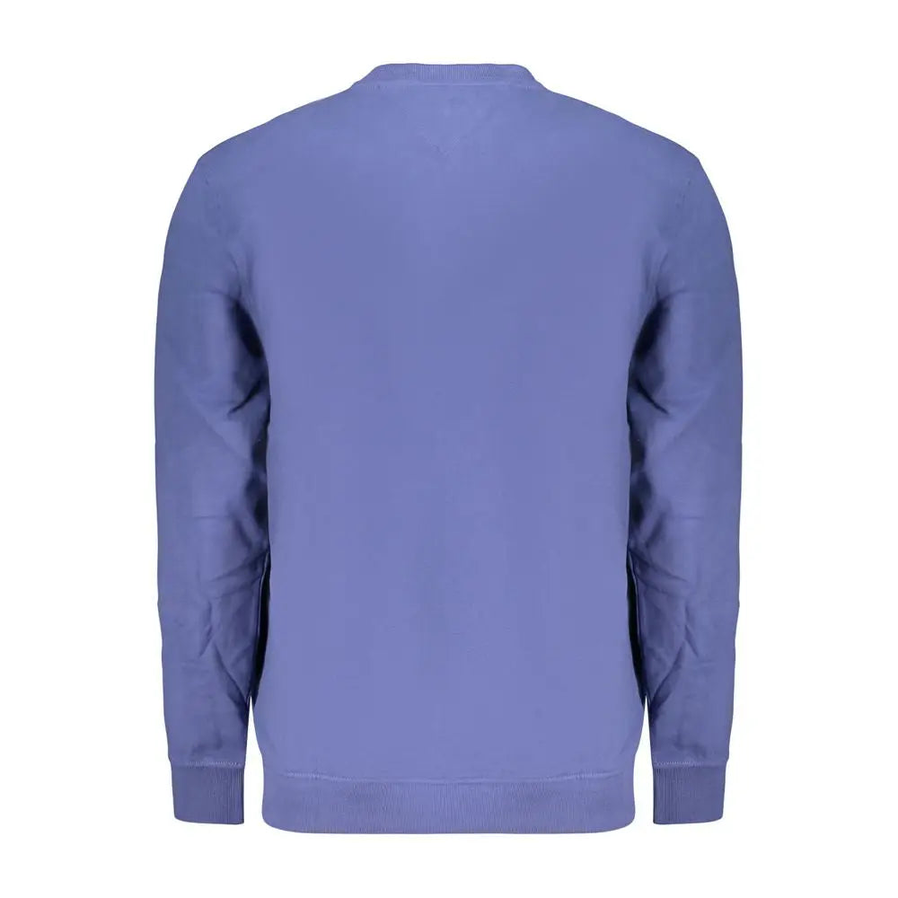 Sweatshirt tommy hilfiger pour homme en coton bleu avec col rond manches longues et poignets côtelés couleur lavande