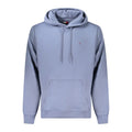 Sweatshirt tommy hilfiger bleu clair en coton pour homme avec petit logo sur la poitrine et cordons assortis