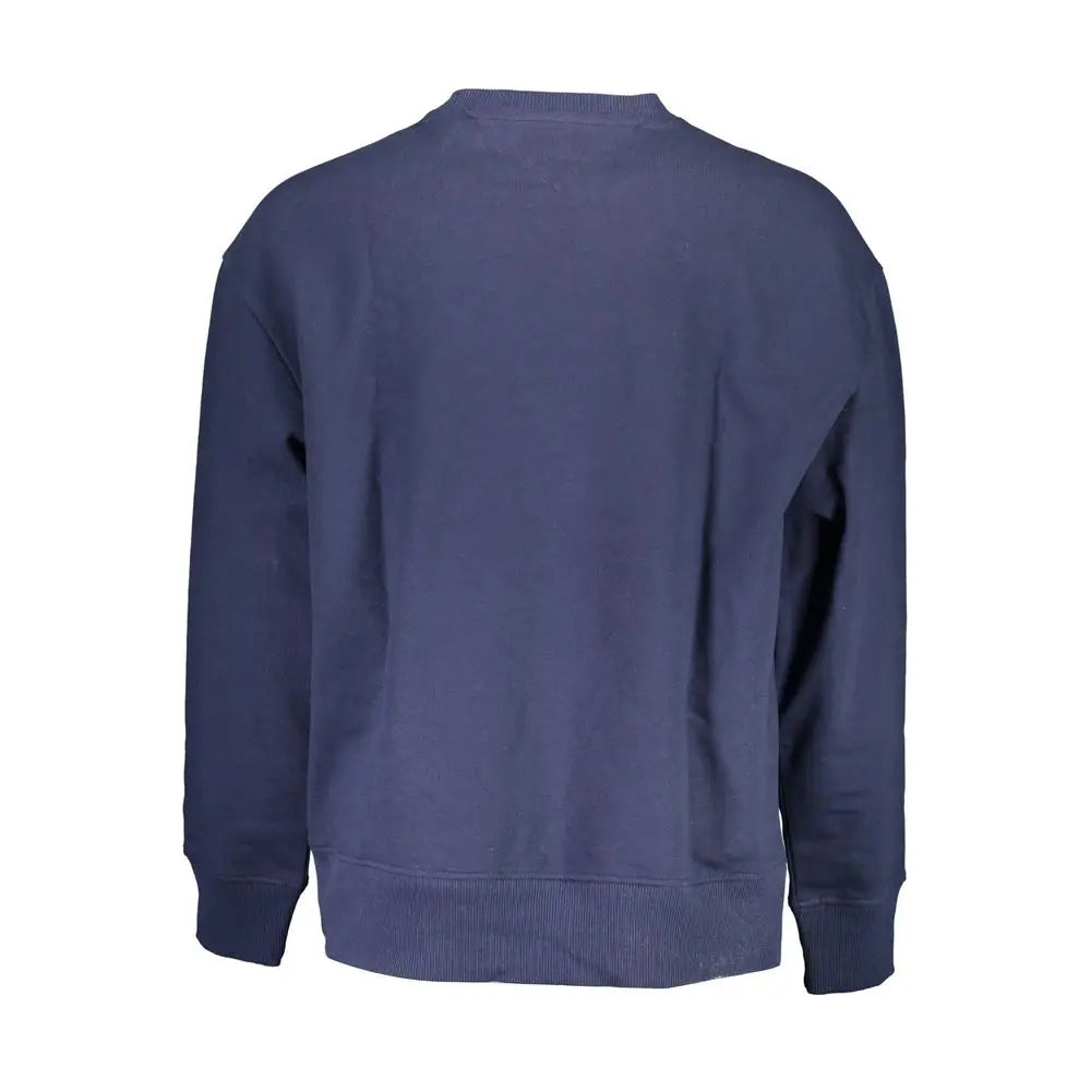Sweatshirt tommy hilfiger bleu marine pour homme en coton avec col rond et poignets côtelés