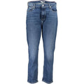 Jeans pour femmes tommy hilfiger en coton bleu moyen avec coupe droite classique et coutures visibles