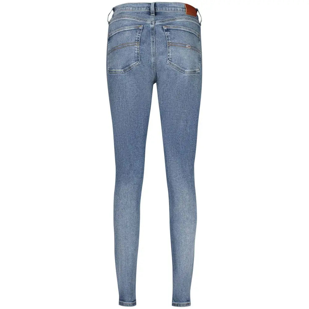 Jeans slim fit en coton bleu clair tommy hilfiger avec délavage subtil et détails de couture