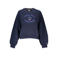 Sweatshirt femme tommy hilfiger bleu marine en coton avec logo tommy jeans estompe violet sur le devant