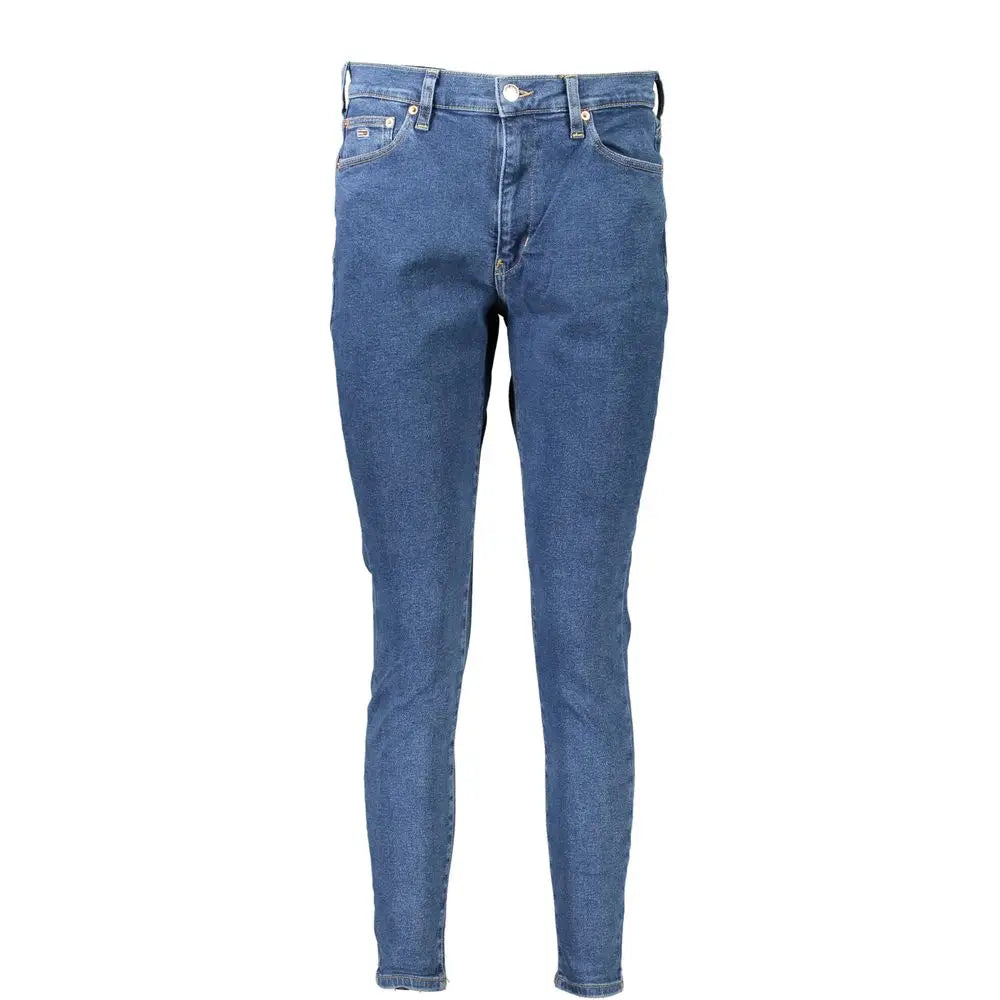 Jean slim en coton bleu tommy hilfiger pour femme avec coupe skinny et cinq poches classiques