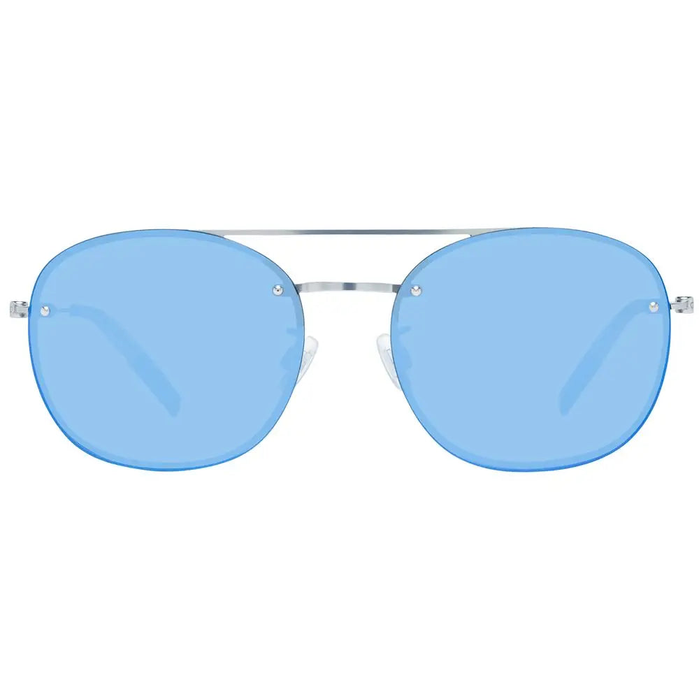 Lunettes de soleil tommy hilfiger aviateur métal argenté avec verres miroir bleu clair