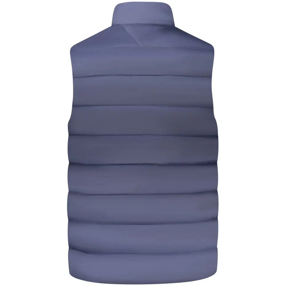 Tommy hilfiger veste sans manches homme en nylon bleu marine matelassée avec col montant et coutures horizontales