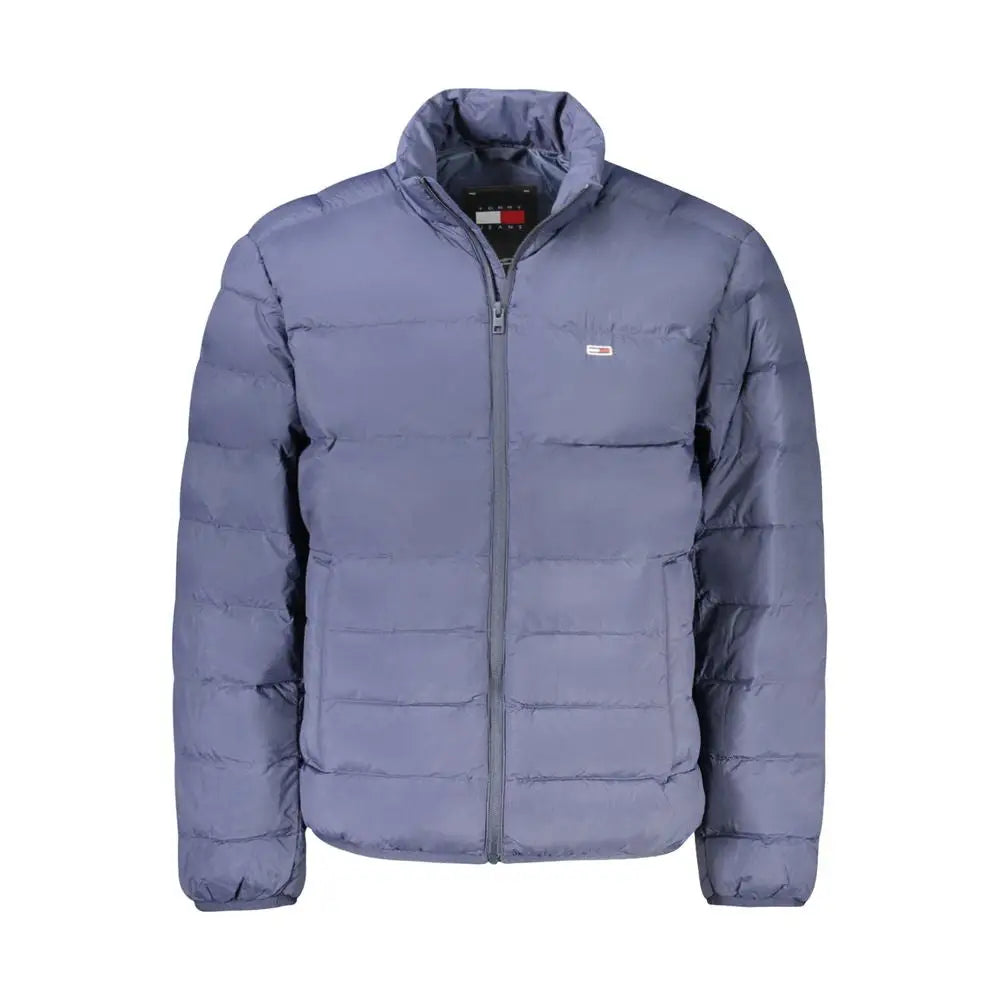 Veste matelassée puffer bleu marine tommy hilfiger pour homme en polyamide avec logo sur la poitrine
