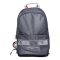 Sac à dos tommy hilfiger pour homme en polyester bleu avec détails gris foncé et bandes rouges blanches et bleues