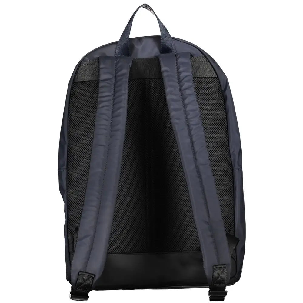 Sac à dos homme tommy hilfiger bleu en nylon avec panneaux en mesh noir et bretelles rembourrées vue dos