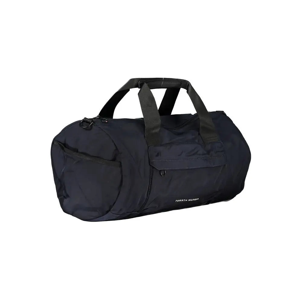 Sac polochon noir tommy hilfiger en polyester homme avec poches avant et poignées solides