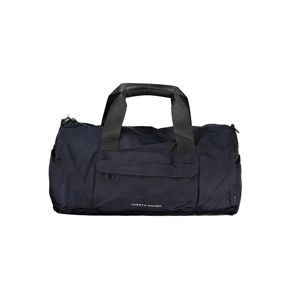 Sac polochon noir tommy hilfiger pour homme en polyester avec poignées solides et poche avant, bandoulière réglable