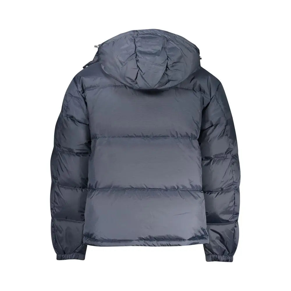 Veste matelassée tommy hilfiger pour homme en polyester bleu avec capuche et design matelassé