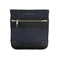 Sac bandoulière bleu marine tommy hilfiger en polyester avec garniture cuir noir et fermeture éclair argentée
