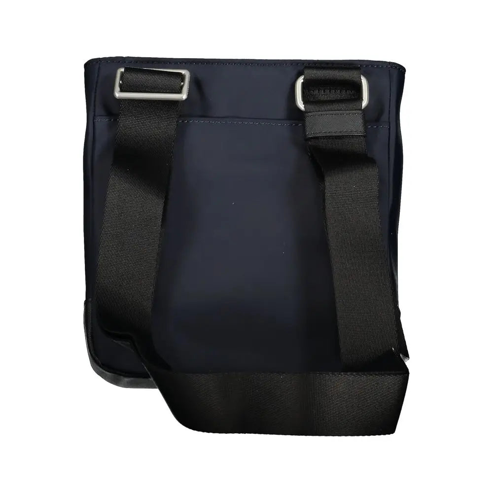 Sac bandoulière homme tommy hilfiger en polyester bleu avec sangles réglables en nylon noir et boucles métal argenté