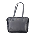 Sac fourre-tout en cuir bleu marine tommy hilfiger avec quincaillerie dorée et logo minimaliste