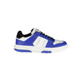 Baskets homme tommy hilfiger en polyéthylène bleu blanc avec accents noirs pour un style décontracté