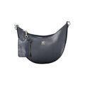 Sac bandoulière en cuir bleu marine tommy hilfiger avec forme croissant et mini pochette assortie en polyéthylène