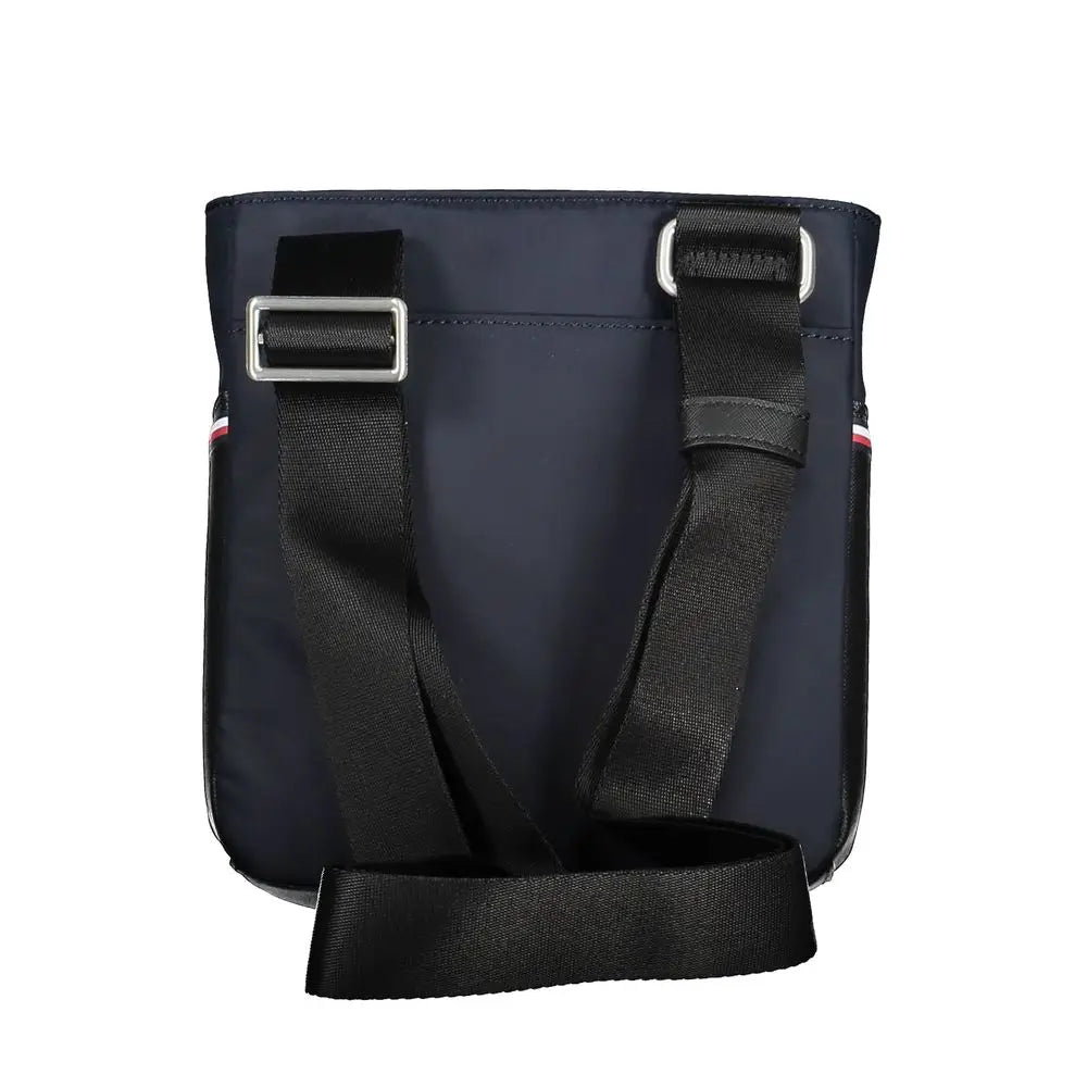 Tommy Hilfiger sac bandoulière homme bleu marine nylon avec sangles noires et ferrures argentées