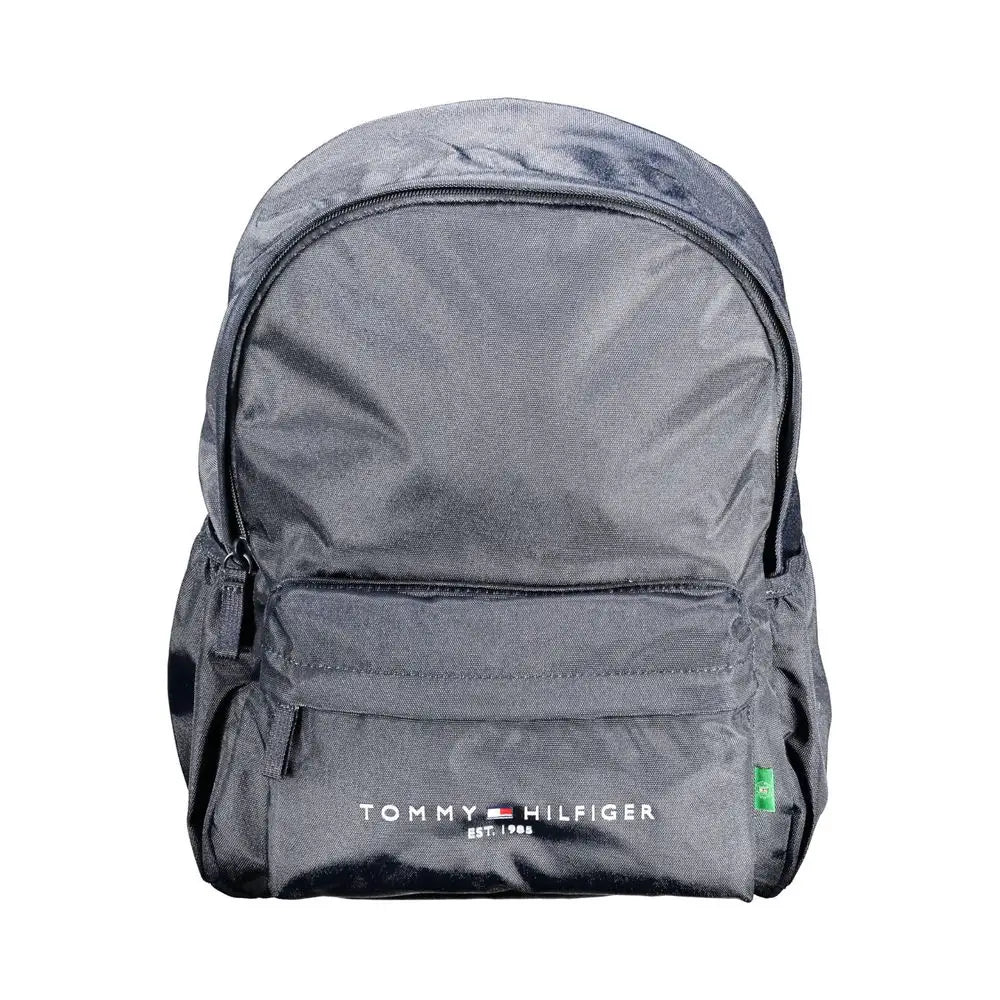 Sac à dos tommy hilfiger gris en polyester recyclé avec tissu texturé subtil et fermetures éclair noires