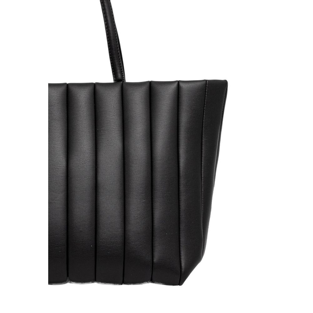 Sac à main en polyéthylène noir Tommy Hilfiger, élégant et pratique, avec logo visible sur le devant.