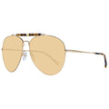 Lunettes de soleil tommy hilfiger aviateur en métal doré avec branches effet écaille et verres teintés ambre