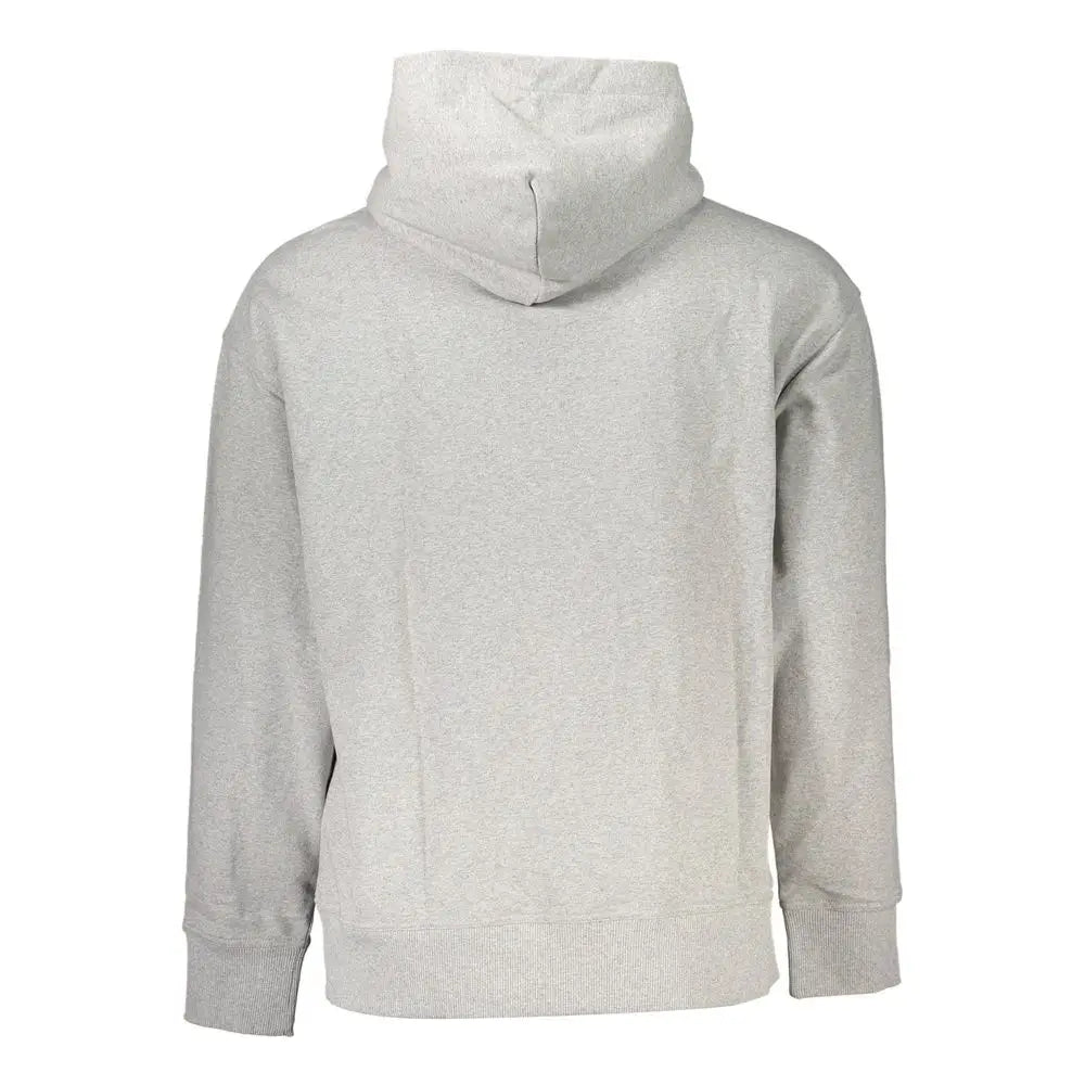 Sweat à capuche tommy hilfiger gris en coton avec tissu doux texturé et poignets et ourlet côtelés