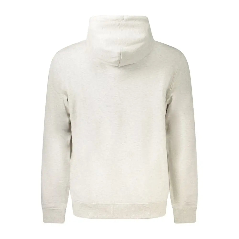 Sweat à capuche homme tommy hilfiger gris en coton avec coupe décontractée et poignets côtelés
