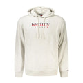 Sweat à capuche homme tommy hilfiger gris en coton avec logo tommy jeans rouge et noir sur la poitrine crème