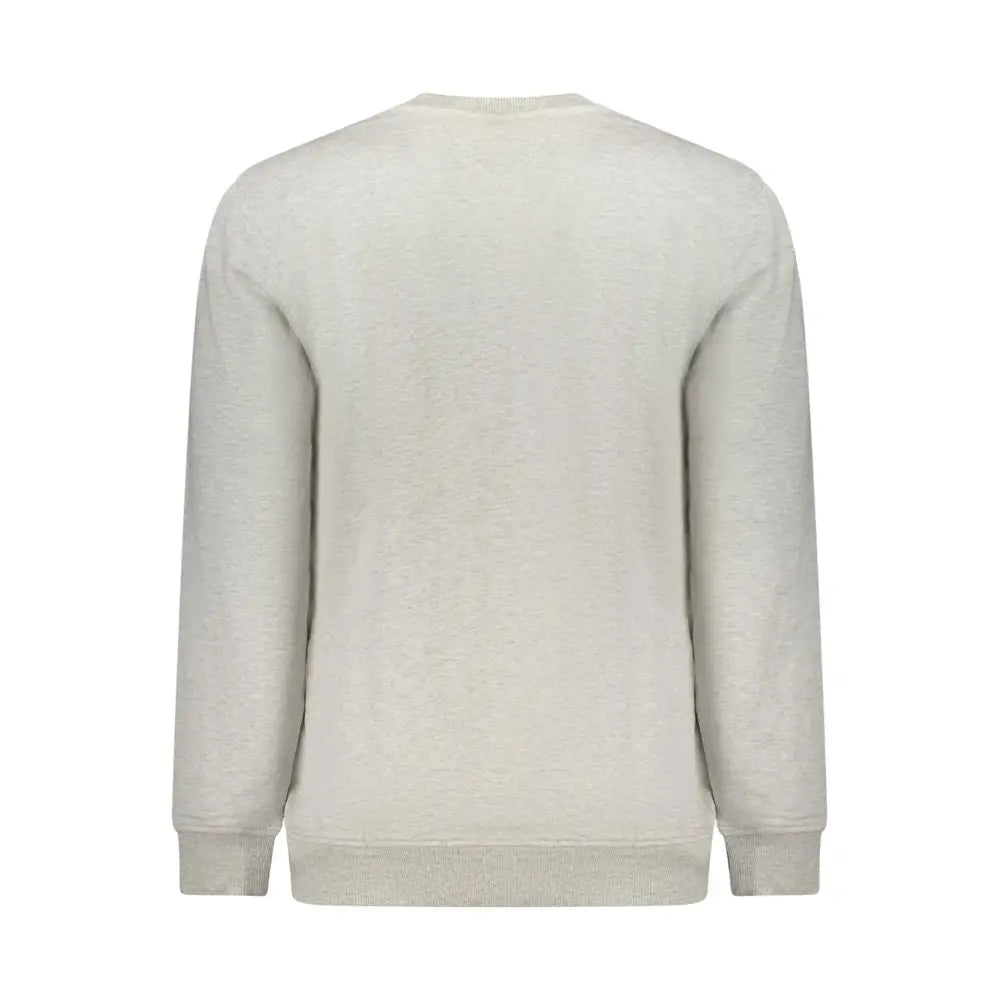 Sweatshirt tommy hilfiger gris en coton pour homme avec col rond et poignets et ourlet côtelés doux et chiné