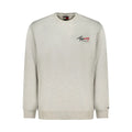 Sweatshirt tommy hilfiger pour homme en coton gris avec logo brodé subtil et col rond beige chiné