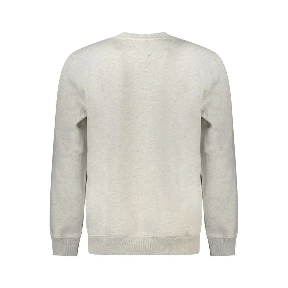 Sweatshirt tommy hilfiger gris en coton avec col rond, tissu chiné doux, poignets et ourlet côtelés