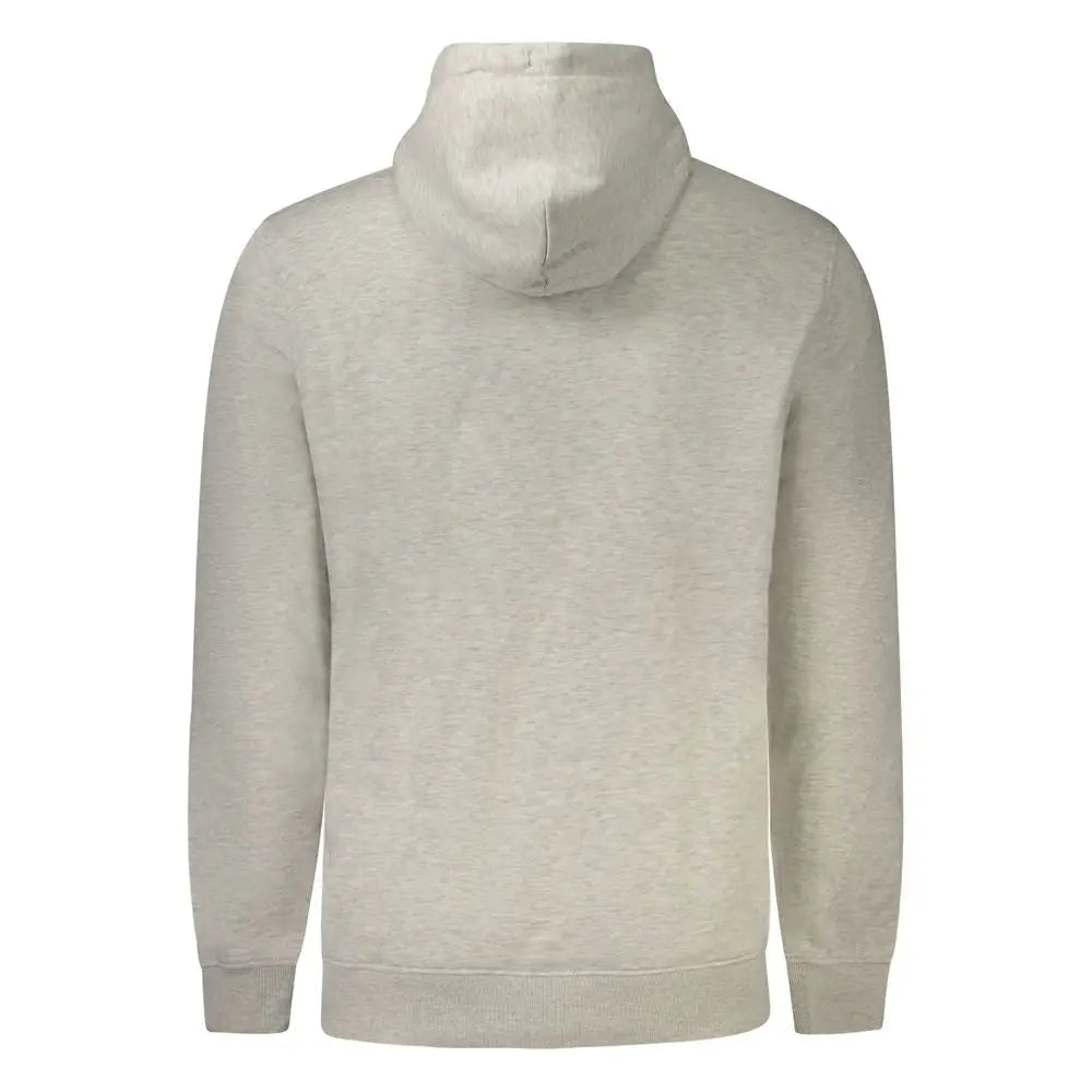 Sweatshirt à capuche heathered gris tommy hilfiger en coton pour homme avec tissu doux texturé et poignets côtelés