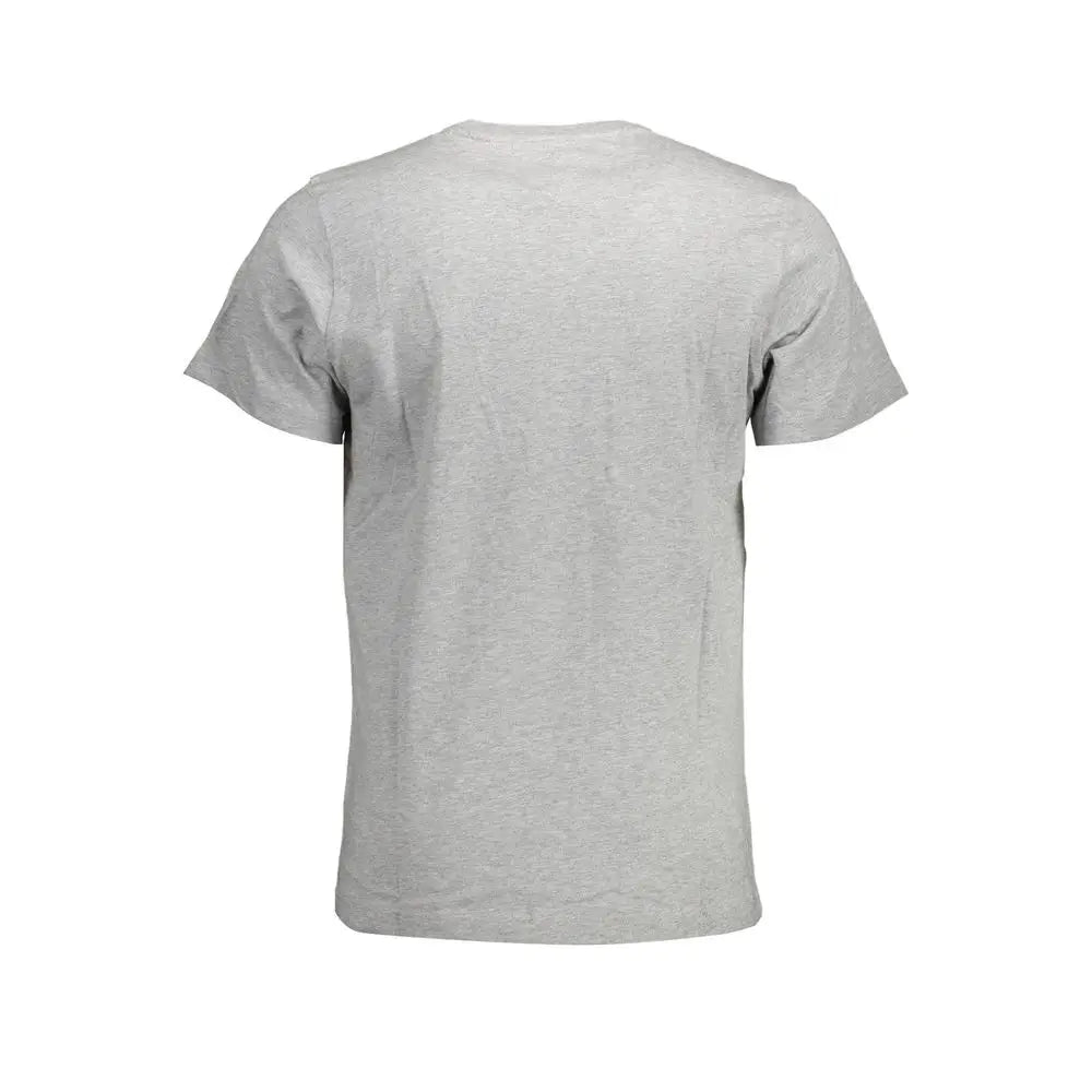 T-shirt homme tommy hilfiger gris en coton biologique avec col rond classique et manches courtes