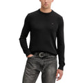 Sweatshirt tommy hilfiger jeans noir en coton bio avec col et poignets côtelés style crewneck