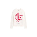Sweatshirt tommy hilfiger jeans crème en coton recyclé avec logo tj rouge brodé et nom de la marque en noir