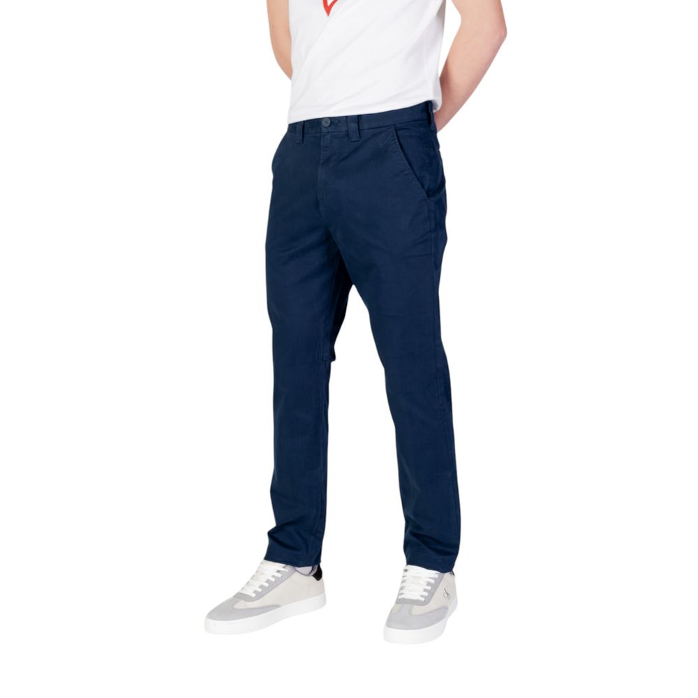 Jeans Tommy Hilfiger bleus en coton skinny pour homme, coupe ajustée et détails classiques.