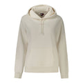 Pull en coton blanc pour femmes de la marque Tommy Hilfiger, ajusté et confortable, porté sur un mannequin.