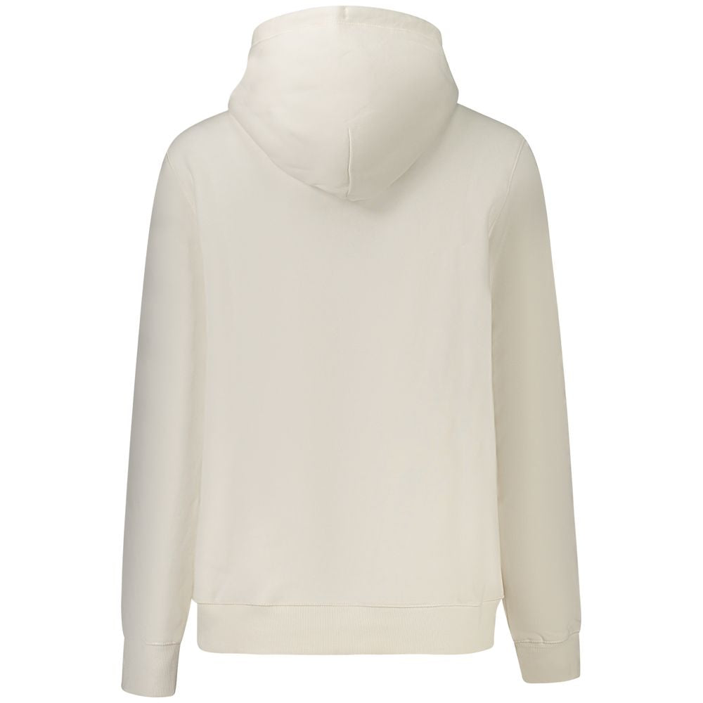 Pull en coton blanc pour femmes de la marque Tommy Hilfiger, doux et confortable, porté avec col rond et manches longues.