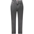 Jean femme tommy hilfiger nero en coton gris foncé avec design classique cinq poches et logo sur la ceinture