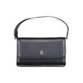 Sac à dos pour homme tommy hilfiger nero en polyester avec sac bandoulière en cuir noir et plaque logo argentée