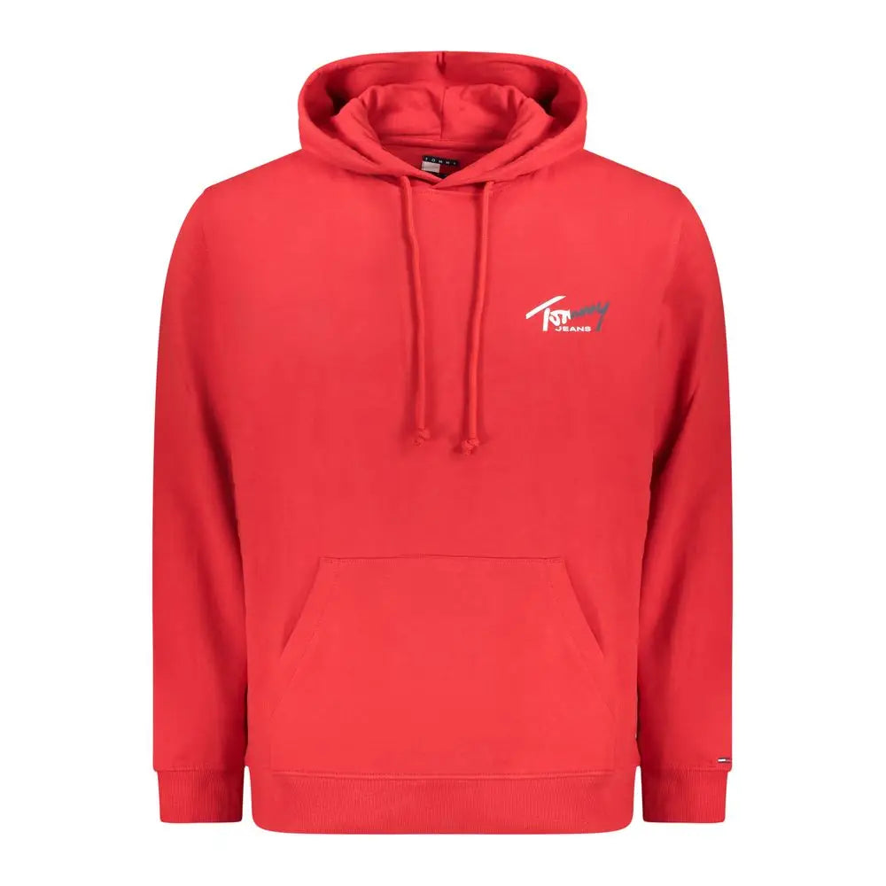 Sweatshirt homme tommy hilfiger rouge en coton avec logo brodé et cordons assortis