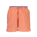 Tommy hilfiger rosa nylon swim trunk corail avec taille élastique bleue et cordon de serrage